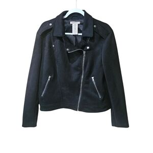 Philosophy‎ Black Moto Jacket Women’s XL Zip Stretch Lined